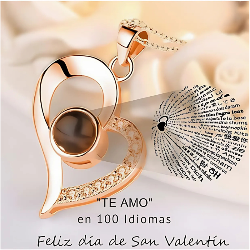 Rosa Eterna y Collar TE AMO: El Regalo Perfecto para Expresar tu Amor Infinito en 100 Idiomas